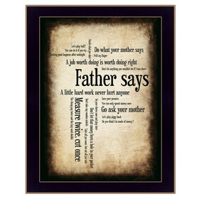 "Father Says" by Susan Boyle, Printed Wall Art, Ready to Hang Framed Poster, Black Frame B06786687