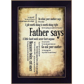 "Father Says" by Susan Ball, Printed Wall Art, Ready to Hang Framed Poster, Black Frame B06786688