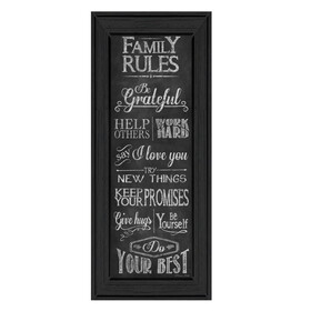 "Family Rules" by Susan Ball, Printed Wall Art, Ready to Hang Framed Poster, Black Frame B06786692