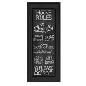 "House Rules" by Susan Ball, Printed Wall Art, Ready to Hang Framed Poster, Black Frame B06786693