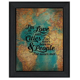 "Cities and People" by Susan Ball, Printed Wall Art, Ready to Hang Framed Poster, Black Frame B06786702