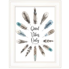 "Good Vibes Only" by Seven Trees Design, Ready to Hang Framed Print, White Frame B06786722