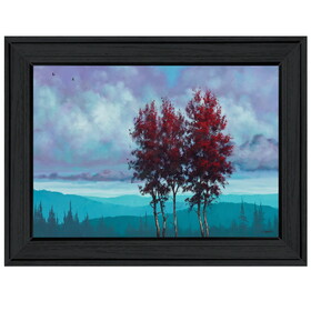 "Two Red Trees" by Tim Gagnon, Ready to Hang Framed Print, Black Frame B06786727