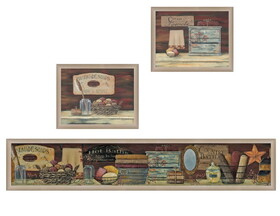 "COUNTRY BATH II" 3-Piece Vignette by Pam Britten, Taupe Frame B06786760