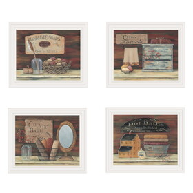 "Bathroom Collection II" 4-Piece Vignette by Pam Britton, White Frame B06786763