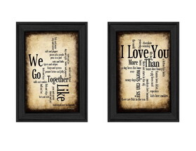 "Sentiment Collection" 2-Piece Vignette by Susan Ball, Printed Wall Art, Ready to Hang Framed Poster, Black Frame B06786776
