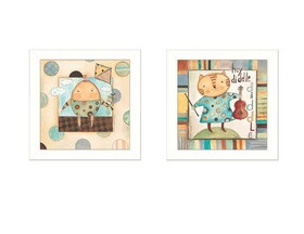 "Nursery Pictures Collection" 2-Piece Vignette by Bernadette Deming, Printed Wall Art, Ready to Hang Framed Poster, White Frame B06786780