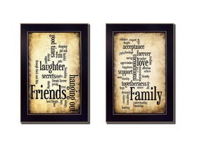 "Friends and Family Collection" 2-Piece Vignette by Susan Ball, Printed Wall Art, Ready to Hang Framed Poster, Black Frame B06786783