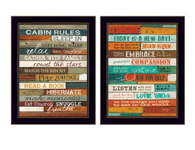 "Wood Plank Collection" 2-Piece Vignette by Marla Rae, Printed Wall Art, Ready to Hang Framed Poster, Black Frame B06786785