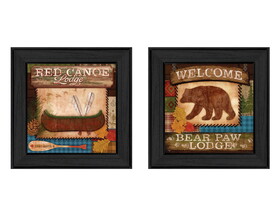 "Lodge II Collection" 2-Piece Vignette by Mollie B., Printed Wall Art, Ready to Hang Framed Poster, Black Frame B06786807