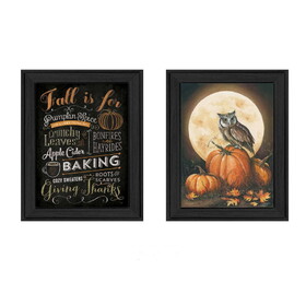 "Pumpkin Patch Collection" 2-Piece Vignette by Mollie B., Printed Wall Art, Ready to Hang Framed Poster, Black Frame B06786825