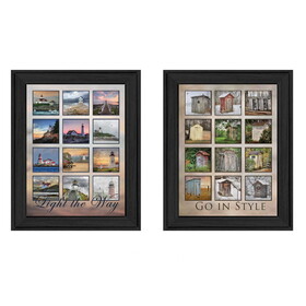 "Light Your Way Collection" 2-Piece Vignette by Lori Deiter, Printed Wall Art, Ready to Hang Framed Poster, Black Frame B06786827