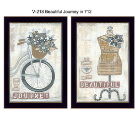 "Beautiful Journey Collection" 2-Piece Vignette by Annie LaPoint, Printed Wall Art, Ready to Hang Framed Poster, Black Frame B06786834