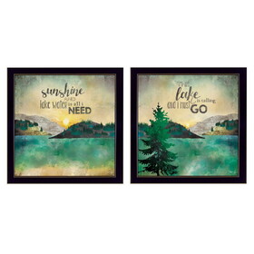 "The Lake is Calling Collection" 2-Piece Vignette by Marla Rae, Printed Wall Art, Ready to Hang Framed Poster, Black Frame B06786845