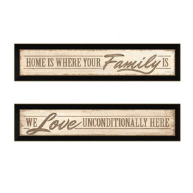 "Love, Family and Friends Collection" 2-Piece Vignette by Lauren Rader, Printed Wall Art, Ready to Hang Framed Poster, Black Frame B06786846