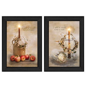 "Light a Candle Collection" 2-Piece Vignette by Robin-Lee Vieira, Printed Wall Art, Ready to Hang Framed Poster, Black Frame B06786850