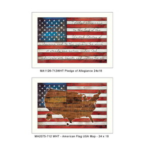 "American Flags Collection" 2-Piece Vignette by Marla Rae, Printed Wall Art, Ready to Hang Framed Poster, White Frame B06786852
