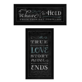 "Love Story Collection" 2-Piece Vignette by Mollie B., Printed Wall Art, Ready to Hang Framed Poster, Black Frame B06786853