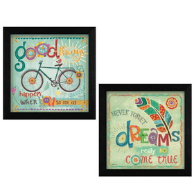 "Good Things Collection" 2-Piece Vignette by Mollie B., Printed Wall Art, Ready to Hang Framed Poster, Black Frame B06786855