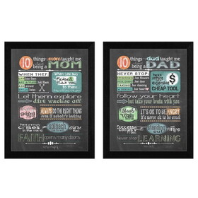 "Reminders from Mom and Dad Collection" 2-Piece Vignette by Tonya Crawford, Printed Wall Art, Ready to Hang Framed Poster, Black Frame B06786856