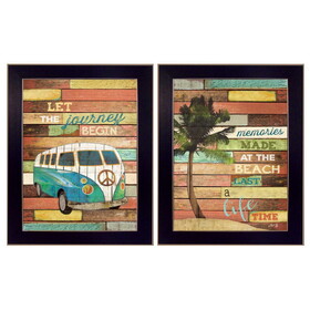 "Journey Collection" 2-Piece Vignette by Marla Rae, Printed Wall Art, Ready to Hang Framed Poster, Black Frame B06786859