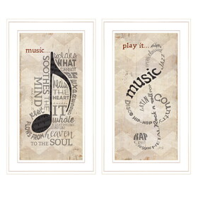 "Music Collection" 2-Piece Vignette by Marla Rae, White Frame B06786860