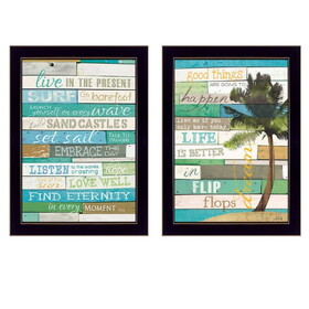 "Today is a New Day Collection" 2-Piece Vignette by Marla Rae, Printed Wall Art, Ready to Hang Framed Poster, Black Frame B06786874