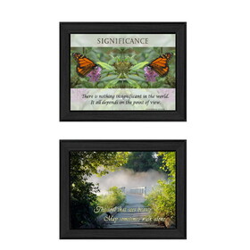 "Beauty Collection" 2-Piece Vignette by Trendy Decor4U, Printed Wall Art, Ready to Hang Framed Poster, Black Frame B06786881