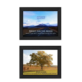 "Success Collection" 2-Piece Vignette by Trendy Decor4U, Printed Wall Art, Ready to Hang Framed Poster, Black Frame B06786882