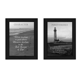 "Character Collection" 2-Piece Vignette by Trendy Decor4U, Printed Wall Art, Ready to Hang Framed Poster, Black Frame B06786885
