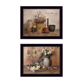 "Simple Blessings Collection" 2-Piece Vignette by Billy Jacobs, Printed Wall Art, Ready to Hang Framed Poster, Black Frame B06786890