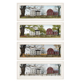 "Four Seasons Collection II" 4-Piece Vignette by Billy Jacobs, White Frame B06786891