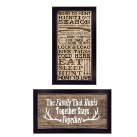 "Hunting Season Collection" 2-Piece Vignette by Dee Dee, Printed Wall Art, Ready to Hang Framed Poster, Black Frame B06786898