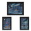 "Rivers of Light Collection" 3-Piece Vignette by Kim Norlien, Printed Wall Art, Ready to Hang Framed Poster, Black Frame B06786907