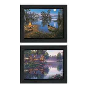 "Cabin Fever Collection" 2-Piece Vignette by Kim Norlien, Printed Wall Art, Ready to Hang Framed Poster, Black Frame B06786908