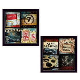 "At The Movies Collection" 2-Piece Vignette by Mollie B., Printed Wall Art, Ready to Hang Framed Poster, Black Frame B06786911