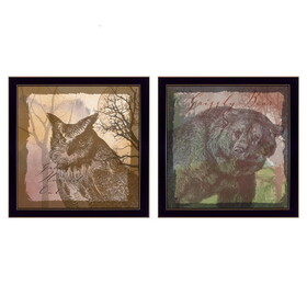 "Wildlife Collection" Collection" 2-Piece Vignette by Barb Tourtillotte, Printed Wall Art, Ready to Hang Framed Poster, Black Frame B06786915