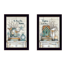 "Home Sweet Home Collection" 2-Piece Vignette by Mary June, Printed Wall Art, Ready to Hang Framed Poster, Black Frame B06786920