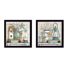 "Mary's Country Shelf Collection" 2-Piece Vignette by Mary June, Printed Wall Art, Ready to Hang Framed Poster, Black Frame B06786922