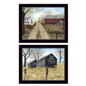 "Scenic Country Collection" 2-Piece Vignette by Billy Jacobs, Printed Wall Art, Ready to Hang Framed Poster, Black Frame B06786930