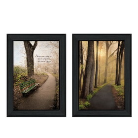"After The Rain Collection" 2-Piece Vignette by Robin-Lee Vieira, Printed Wall Art, Ready to Hang Framed Poster, Black Frame B06786947