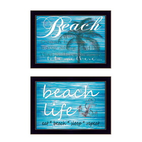 "Beach Life" 2-Piece Vignette by Cindy Jacobs, Black Frame B06786963