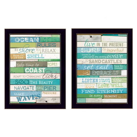 "Live in The Present Collection" 2-Piece Vignette by Marla Rae, Printed Wall Art, Ready to Hang Framed Poster, Black Frame B06786967