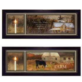 "Bless Our Home Collection" 2-Piece Vignette by Robin-Lee Vieira, Printed Wall Art, Ready to Hang Framed Poster, Black Frame B06786978