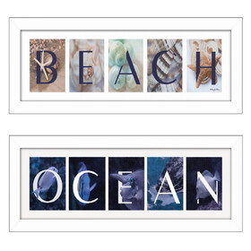 "Ocean/Beach Collection" 2-Piece Vignette by Robin-Lee Vieira, Printed Wall Art, Ready to Hang Framed Poster, White Frame B06786987