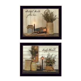 "Blessed Gathering Collection" 2-Piece Vignette by Susan Boyer, Printed Wall Art, Ready to Hang Framed Poster, Black Frame B06786990