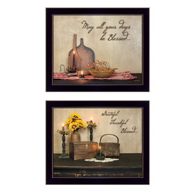 "Twice Blessed Collection" 2-Piece Vignette by Susan Boyer, Printed Wall Art, Ready to Hang Framed Poster, Black Frame B06786993