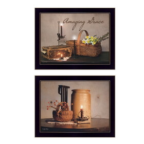 "Amazing Grace Collection" 2-Piece Vignette by Susan Boyer, Printed Wall Art, Ready to Hang Framed Poster, Black Frame B06786997