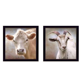 "Up Close on the Farm Collection" 2-Piece Vignette by Lori Deiter, Printed Wall Art, Ready to Hang Framed Poster, Black Frame B06786999