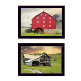 "Mail Pouch Barn and Mill Collection" 2-Piece Vignette by Lori Deiter, Printed Wall Art, Ready to Hang Framed Poster, Black Frame B06787000